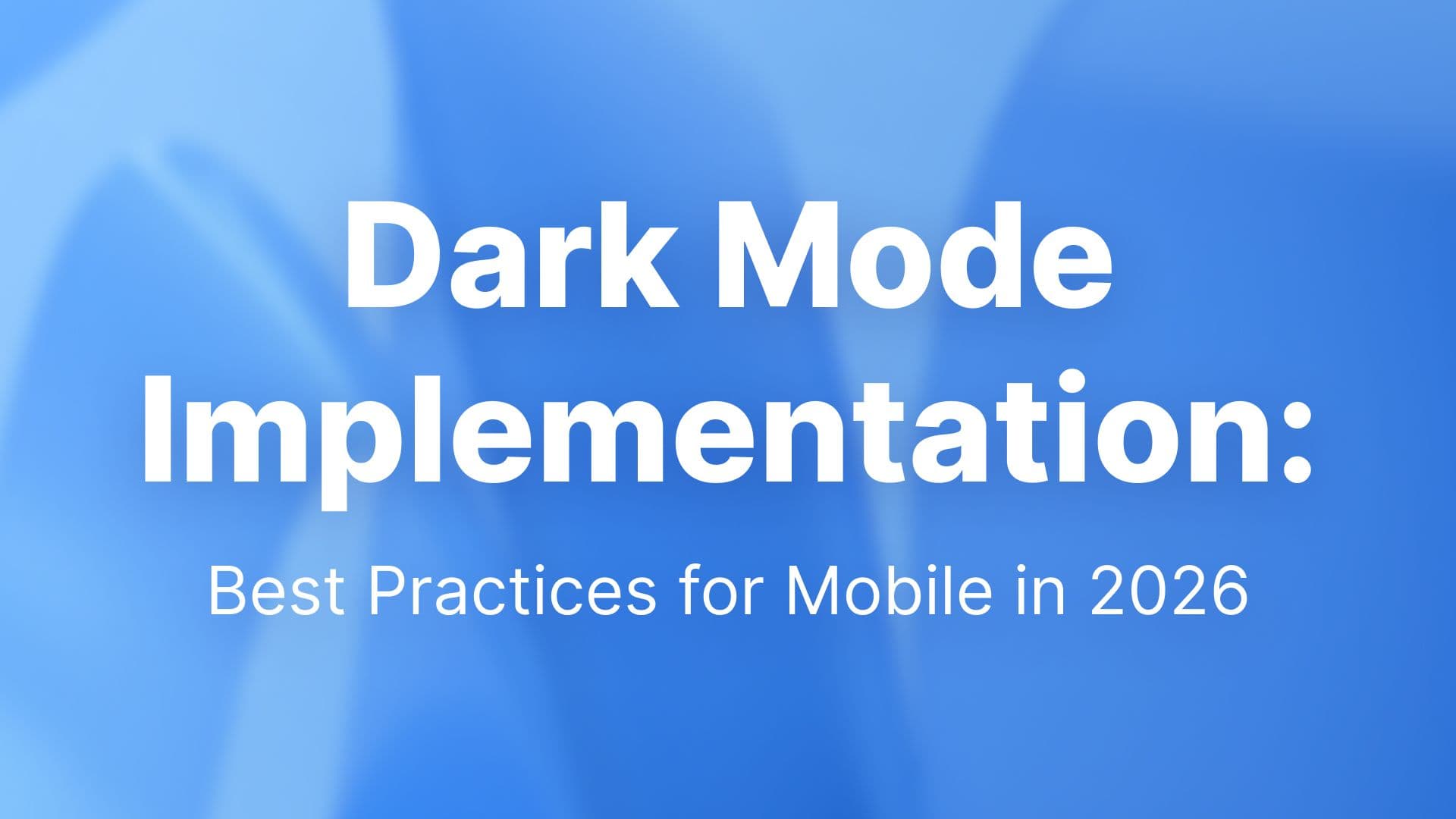 Dark mode implementation article