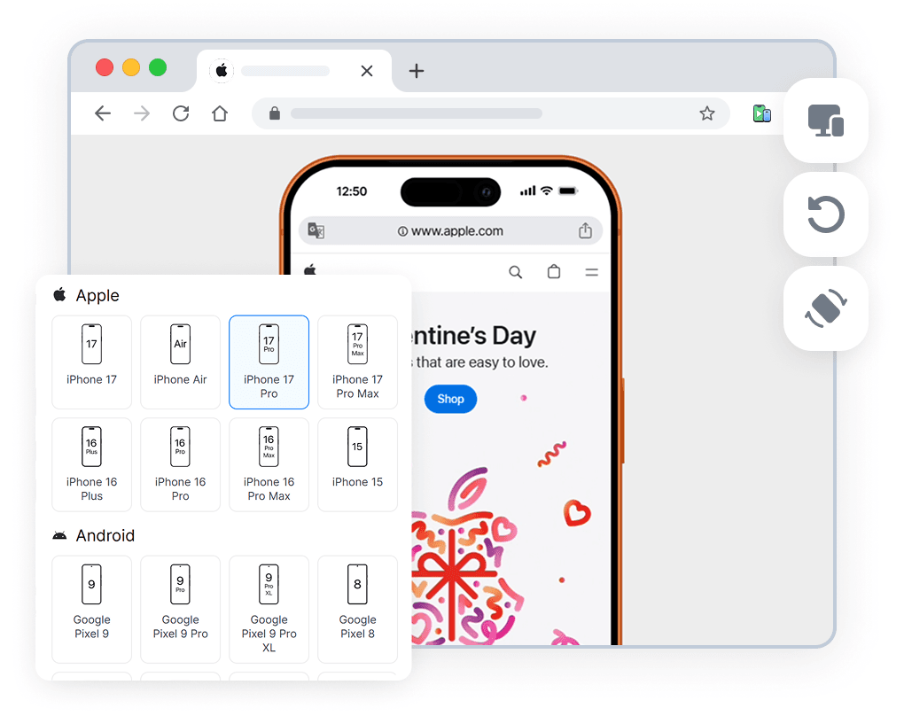 Mobile website preview in Phone Simulator Chrome extension