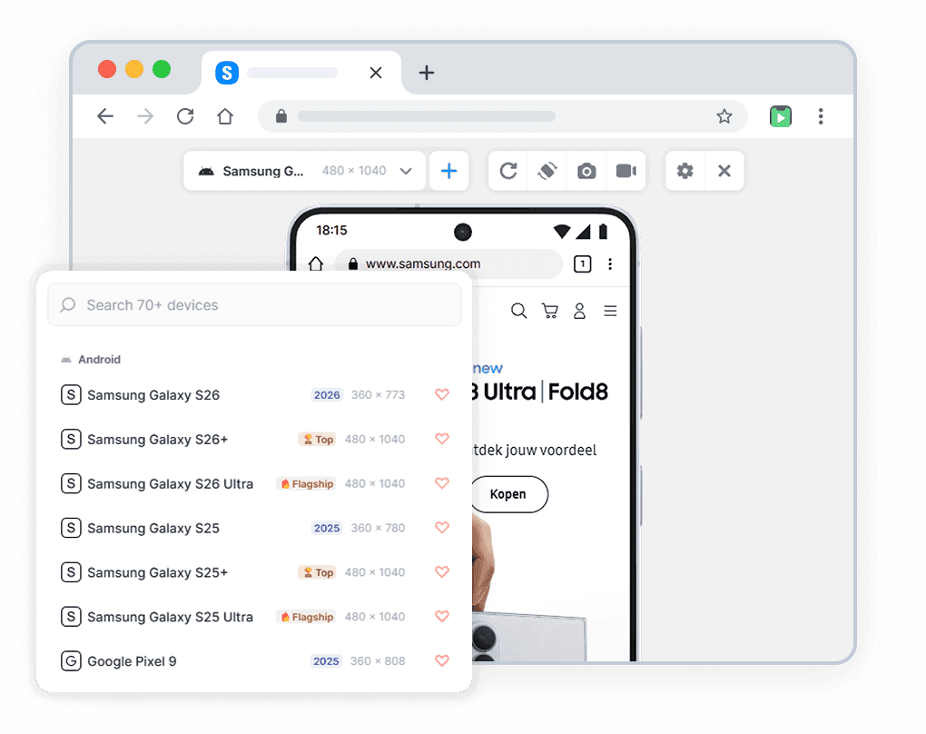 Anroid emulator chrome extension preview